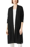 Eileen Fisher Organic Linen & Organic Cotton Long Cardigan In Black