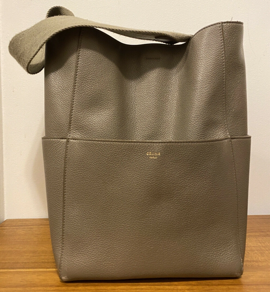 Pre-owned Celine Auth Cã‰line $2,400 Sangle Bucket Shoulder Bag