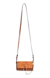 CHLOÉ MINI FAYE SUEDE & LEATHER WALLET ON A CHAIN,CHC16WP796H2O841