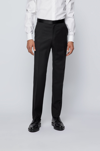Hugo Boss Ledan Cyl Black Dress Suit Regular Fit Trouser In Virgin Wool 50379911 001