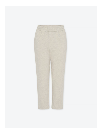 Varley Copra Mélange French Cotton-blend Terry Track Pants In Ivory