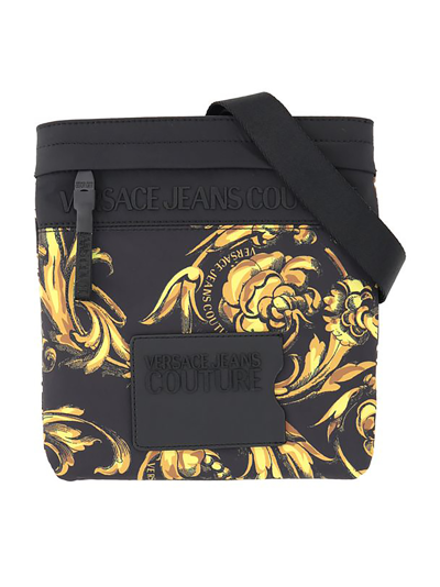 Versace Jeans Couture Fabric Courier Bag With Print Detail In 899 + 948
