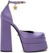 VERSACE PURPLE MEDUSA AEVITAS PLATFORM HEELS