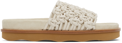 Chloé Off-white Wavy Flat Sandals In 122 Eggshell