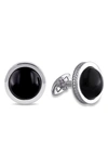 Delmar Black Onyx Bezel Cufflinks In Black