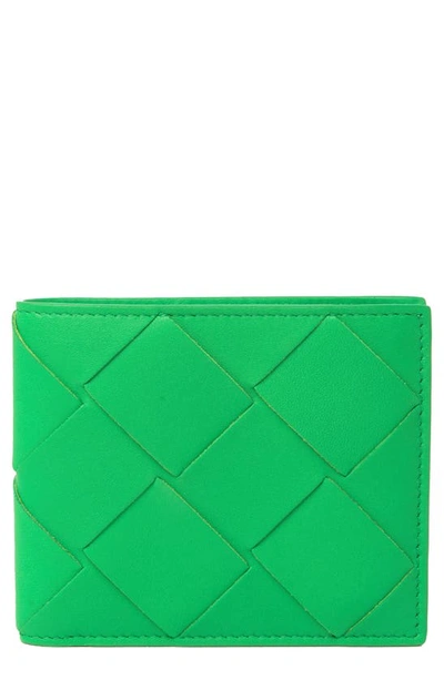 Bottega Veneta Veneta Large Weave Bi-fold Wallet In Grass