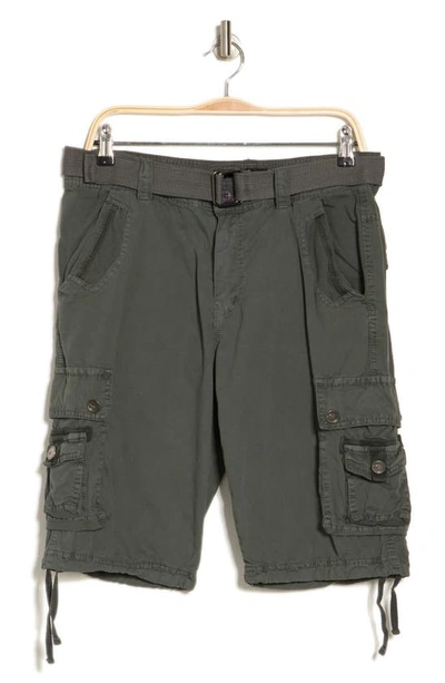 X-ray Men's Big And Tall Belted Double Pocket Cargo Shorts In Gray
