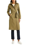 Ralph Lauren Water Resistant Cotton Blend Trench Coat With Removable Hood In Olive