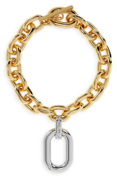 Paco Rabanne Xl Link Two-tone Chain Necklace In Gold