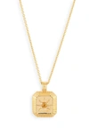 Missoma Engravable Birthstone Star Ridge Pendant Necklace Natural Citrine/november In Gold November
