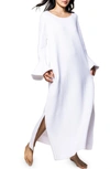 Petite Plume Ophelia Textured Flare-sleeve Nightgown In White
