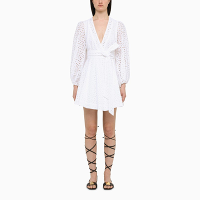 Lavi White San Gallo Clizia Shirt Dress