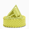 Bottega Veneta Triangle-buckle Intrecciato-rubber Belt In Green