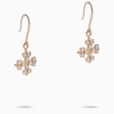 Saint Laurent Crystal-embellished Cross Earrings In Metal
