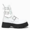 ALEXANDER MCQUEEN ALEXANDER MCQUEEN | WHITE RAVE BUCKLE BOOTS,700078WIC63/K_ALEXQ-9359_500-38