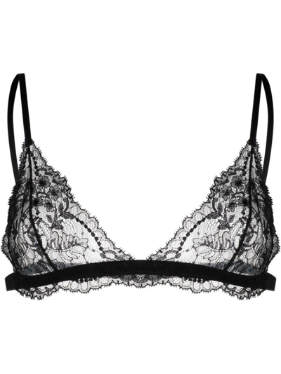 Dolce & Gabbana Chantilly-lace Triangle Bra In Black