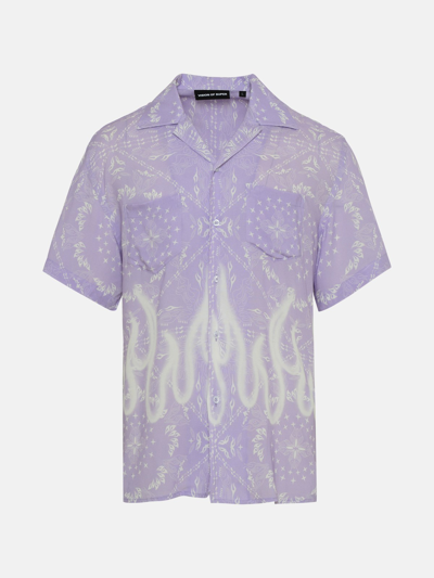 Vision Of Super Bandana Shirt With Spray Flames In Violet