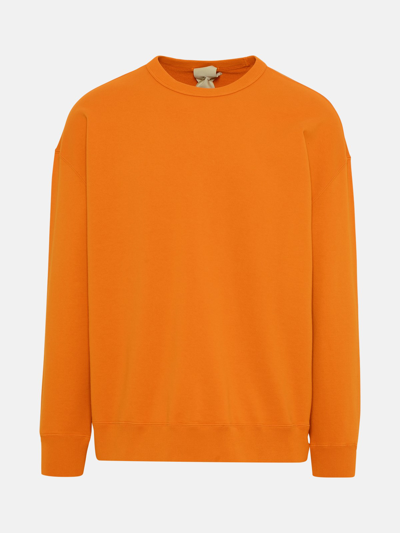 Ten C Mens Orange Cotton Sweater In Orange