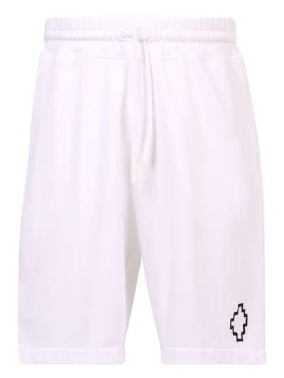 Marcelo Burlon County Of Milan Marcelo Burlon Logo-print Bermuda Shorts In Bianco