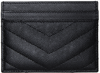 Saint Laurent Monogram Grained Leather Card Holder In 1000 Black