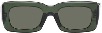 Attico Green Linda Farrow Edition Large Marfa Sunglasses In 251 Transparent Mili
