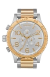 Nixon The 51-30 Chrono Watch, 51.25mm In Silver/gold
