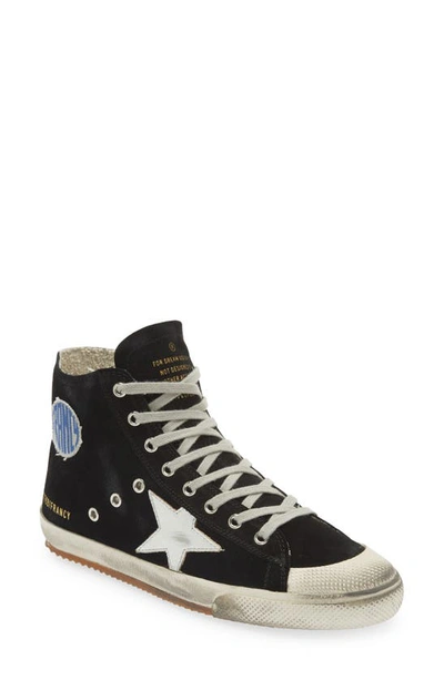 Golden Goose Francy Sneakers Classic Suede Upper Shiny Leather Star In Blue