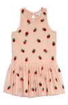 Stella Mccartney Kids Dress In Pink Tulle With Sequins Strawberries In 507ro Pink Red