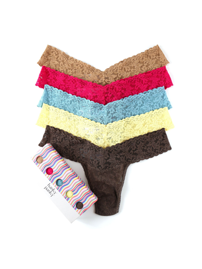 Hanky Panky Value 5 Pack Low Rise Thongs In Multicolor