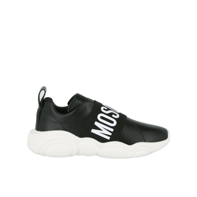 Moschino Couture ! Women's Logo Slip-on Trainers In Black