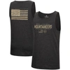 COLOSSEUM COLOSSEUM HEATHERED BLACK WEST VIRGINIA MOUNTAINEERS MILITARY APPRECIATION OHT TRANSPORT TANK TOP