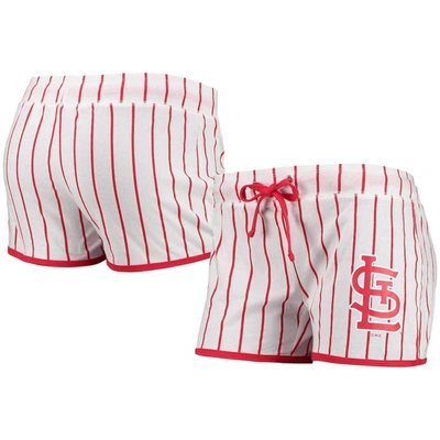 Concepts Sport Women's  White St. Louis Cardinals Vigor Pinstripe Sleep Shorts