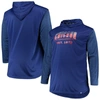 PROFILE ROYAL/HEATHERED ROYAL CHICAGO CUBS BIG & TALL WORDMARK CLUB PULLOVER HOODIE