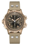 Hamilton Men's Swiss Automatic Chronograph Khaki Aviation X-wind Beige Textile Strap Watch 45mm In Beige