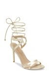 Stuart Weitzman Soiree 100 Lace-up Sandal In Platino