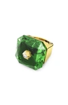 Swarovski Numina Cocktail Ring In Green