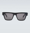 Saint Laurent Square-frame Acetate Sunglasses In Black-black-black