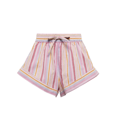 Isabel Marant Thalia Striped Cotton-voile Shorts In Pink
