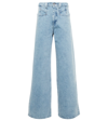 Isabel Marant Wide-leg Denim Trousers With Belt Loops In Light Blue