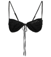 Magda Butrym Crocheted Cotton-blend Bra In Black