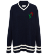 Maison Margiela Floral-embroidered V-neck Jumper In 004f