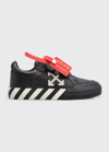 Off-white Boy's Arrow Stripe Leather Low-top Sneakers, Toddler/kids In Blackwhite