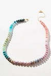 Anthropologie Rainbow Large-stone Necklace In Purple