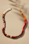 Anthropologie Rainbow Large-stone Necklace In Red