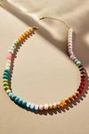 Anthropologie Rainbow Large-stone Necklace In Orange