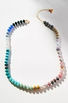 Anthropologie Rainbow Large-stone Necklace In Mint