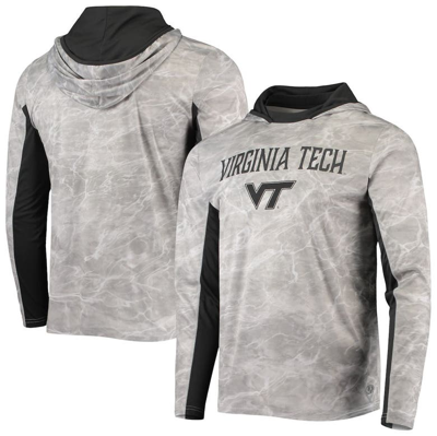 Colosseum White Virginia Tech Hokies Mossy Oak Spf 50 Performance Long Sleeve Hoodie T-shirt