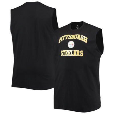 Profile Men's Black Pittsburgh Steelers Big And Tall Muscle Tank Top