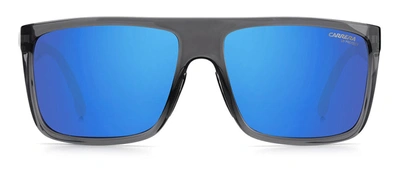 Carrera 8055/s Z0 0kb7 Flat Top Sunglasses In Blue
