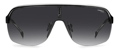 Carrera Grey Shaded Shield Sunglasses Topcar 1/n 080s 99 In Black White